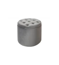Pufa Modern Barock 50 Cm srebrnoszara