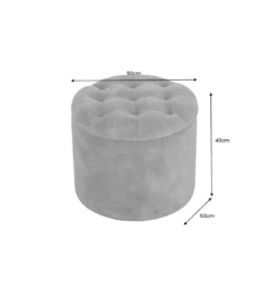 Pufa MODERN BAROCK STORAGE 50 cm welur szary