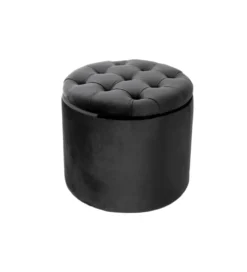 Pufa MODERN BAROCK STORAGE 50 cm welur szary