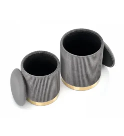 Pufa MONTY set 2 ciemnoszara