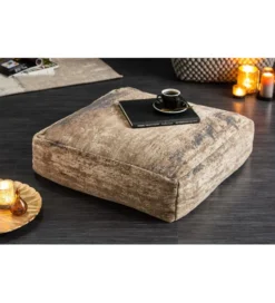 Pufa Na Podłogę Abstrakt 70 Cm brązowa