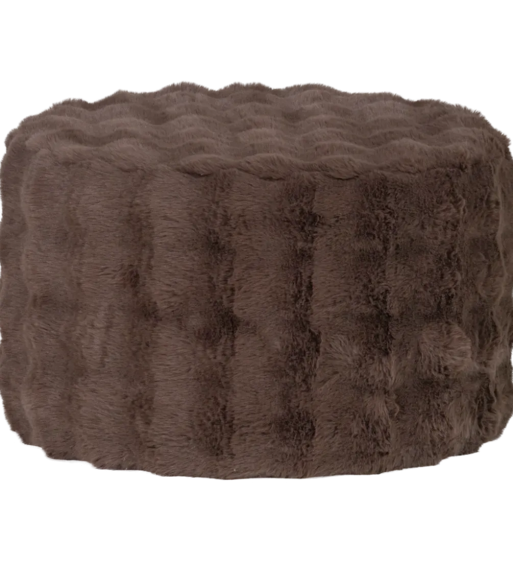 Pufa OLVEN 60 cm puchata brązowa