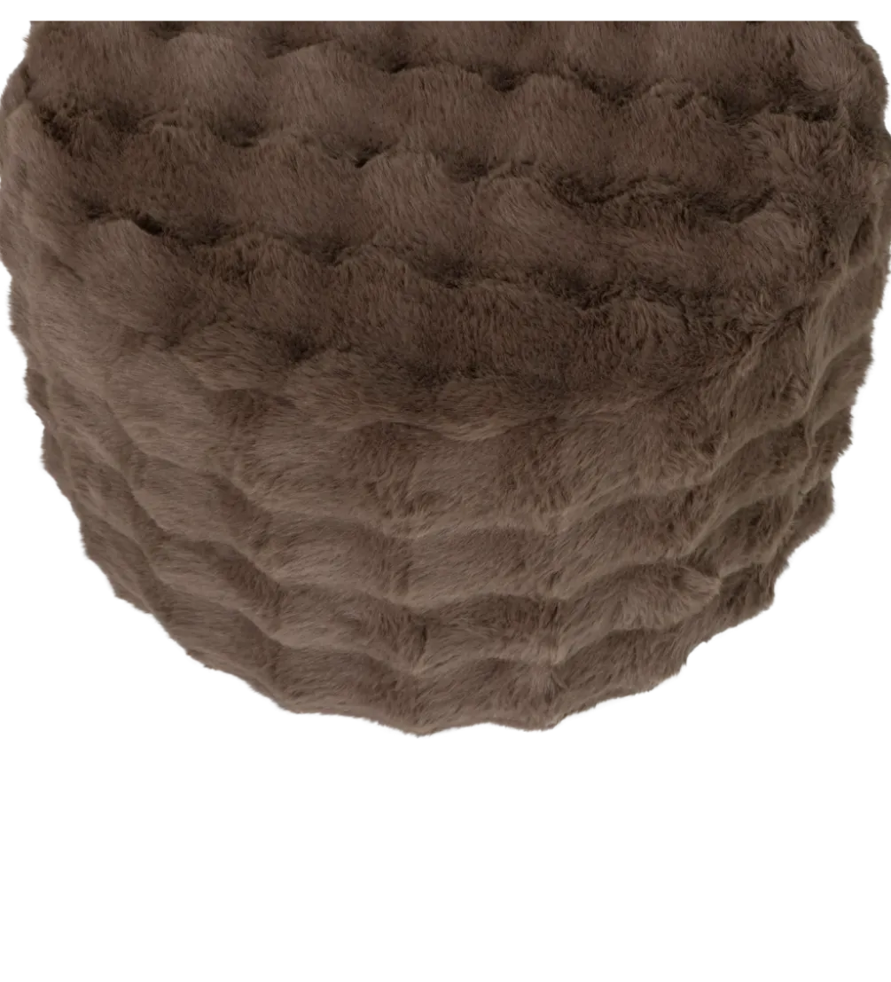 Pufa OLVEN 60 cm puchata brązowa