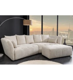Pufa ROYAL 120 cm bouclé szampański beżowy