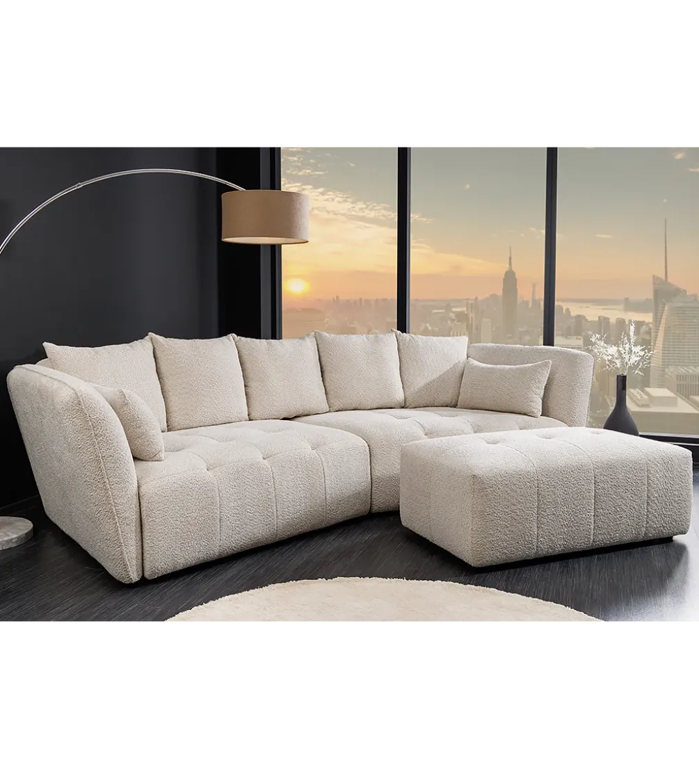 Pufa ROYAL 120 cm bouclé szampański beżowy