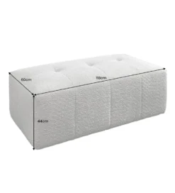 Pufa ROYAL 120 cm bouclé szara
