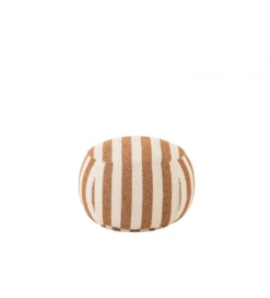 Pufa STRIPED 61 cm białokarmelowy