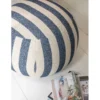 Pufa STRIPED 45 cm niebiesko biała