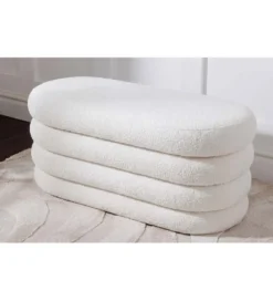 Pufa VOGUE 85 cm z schowkiem boucle białe