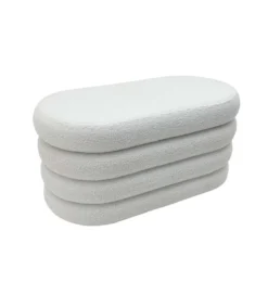 Pufa VOGUE 85 cm z schowkiem boucle białe