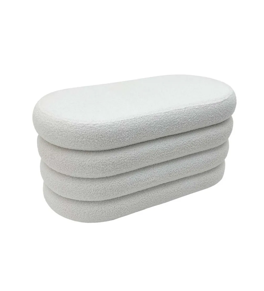 Pufa VOGUE 85 cm z schowkiem boucle białe