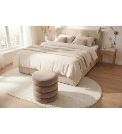 Pufa VOGUE 40 cm z schowkiem welwet champagne greige