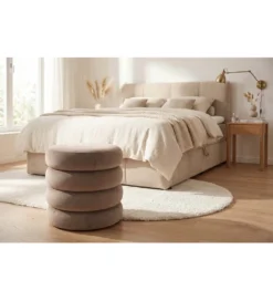 Pufa VOGUE 40 cm z schowkiem welwet champagne greige