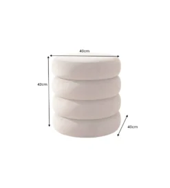 Pufa VOGUE 40 cm z schowkiem welwet champagne greige