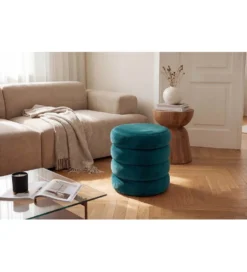 Pufa VOGUE 40 cm z schowkiem welwet zielony