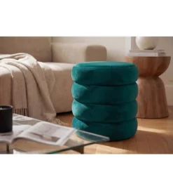 Pufa VOGUE 40 cm z schowkiem welwet zielony