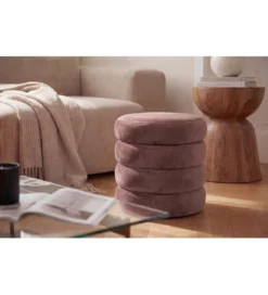 Pufa VOGUE 40 cm z schowkiem welwet różowa