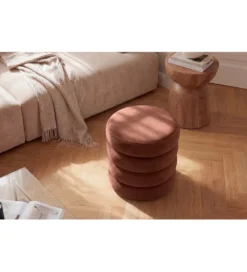 Pufa VOGUE 40 cm z schowkiem welwet brązowy miedziany