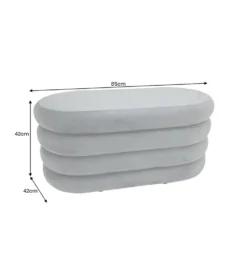 Pufa VOGUE 85 cm z schowkiem welwet szara