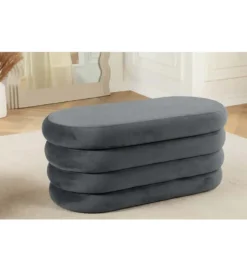 Pufa VOGUE 85 cm z schowkiem welwet szara