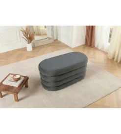 Pufa VOGUE 85 cm z schowkiem welwet szara