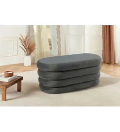 Pufa VOGUE 85 cm z schowkiem welwet szara