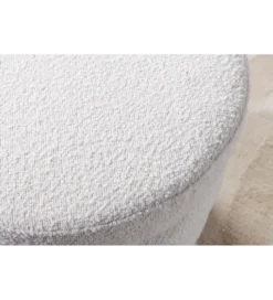 Pufa VOQUE 50 cm z pojemnikiem Bouclé kremowo biała