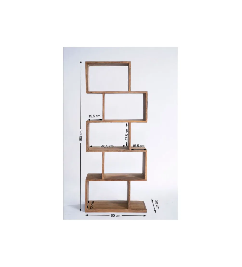Regał AUTHENTICO ZICK ZACK 60 x 150 cm drewno mango