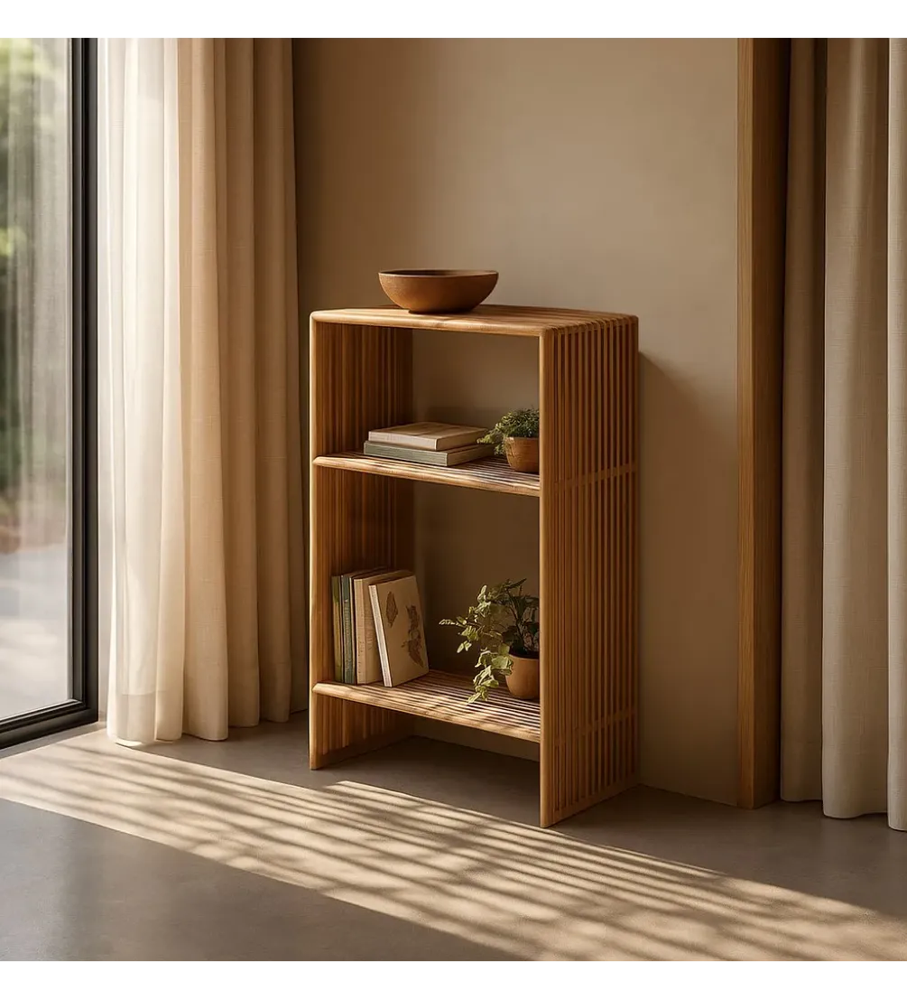 Regał BELLAMONTE 86 cm drewno teak naturalny