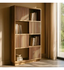Regał BELLAMONTE 168 cm drewno teak naturalny