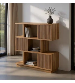 Regał BELLAMONTE 116 cm drewno teak naturalny