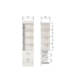 Regał BOLD 215 cm drewno sosny biały