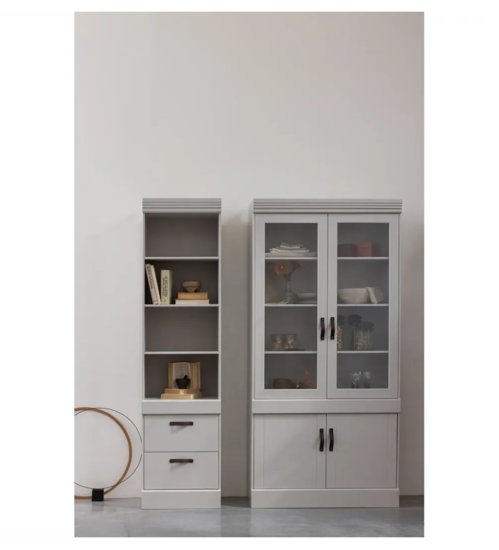 Regał BOLD 215 cm drewno sosny biały