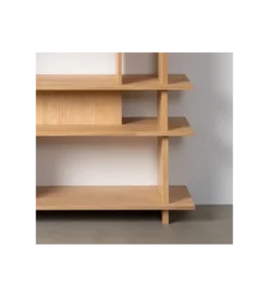 Regał ESTANTERIA 203 cm drewno kauczuk naturalny