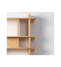 Regał ESTANTERIA 203 cm drewno kauczuk naturalny
