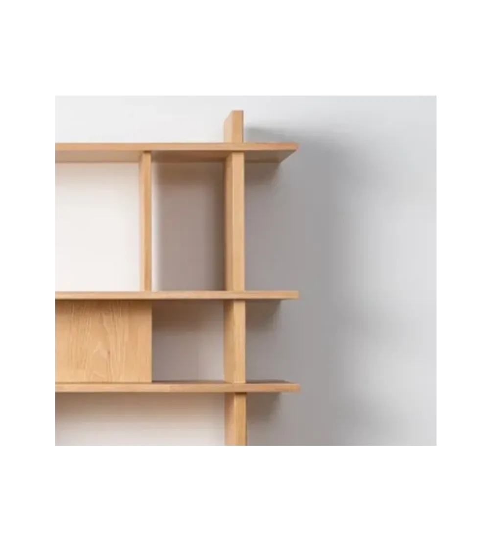 Regał ESTANTERIA 203 cm drewno kauczuk naturalny