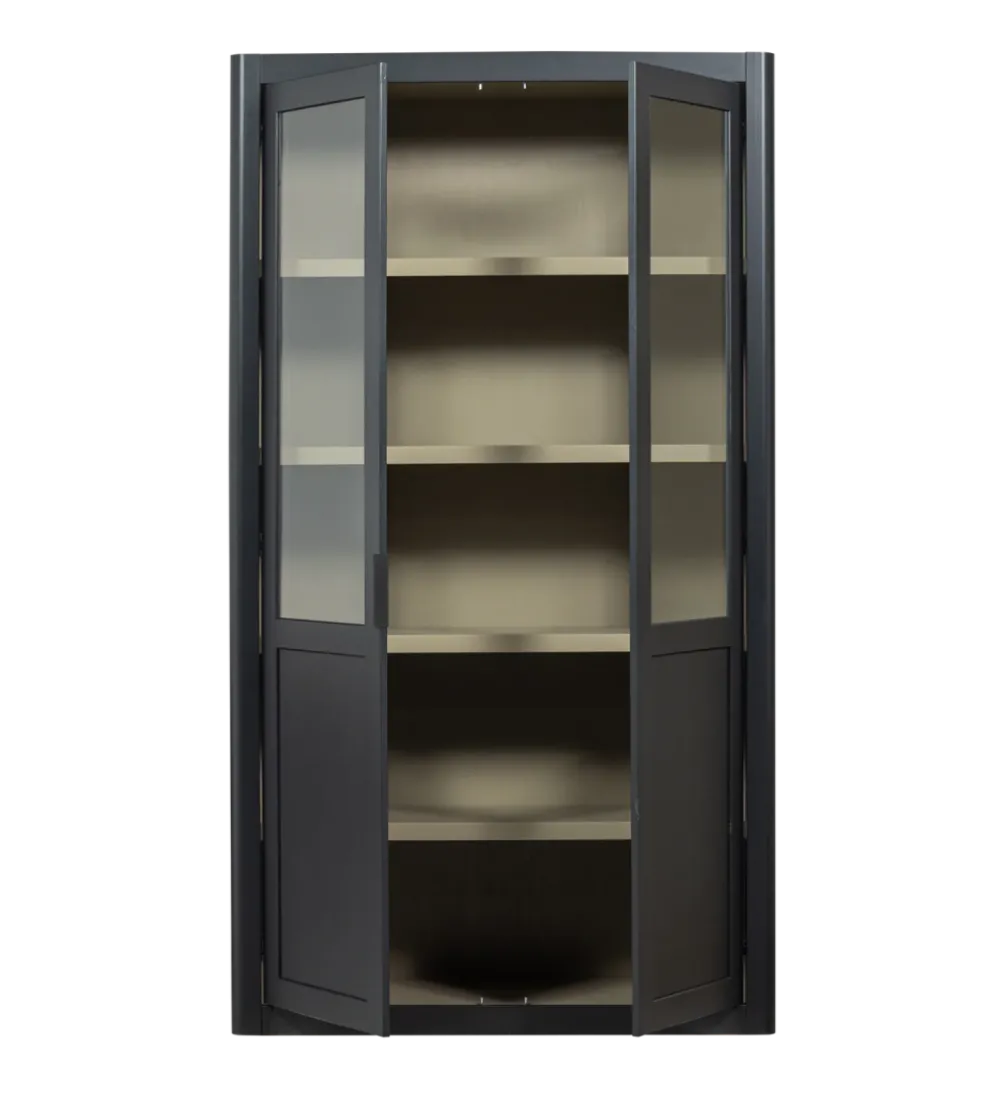 Regał GUNNAR 217 cm drewno sosny czarny mat