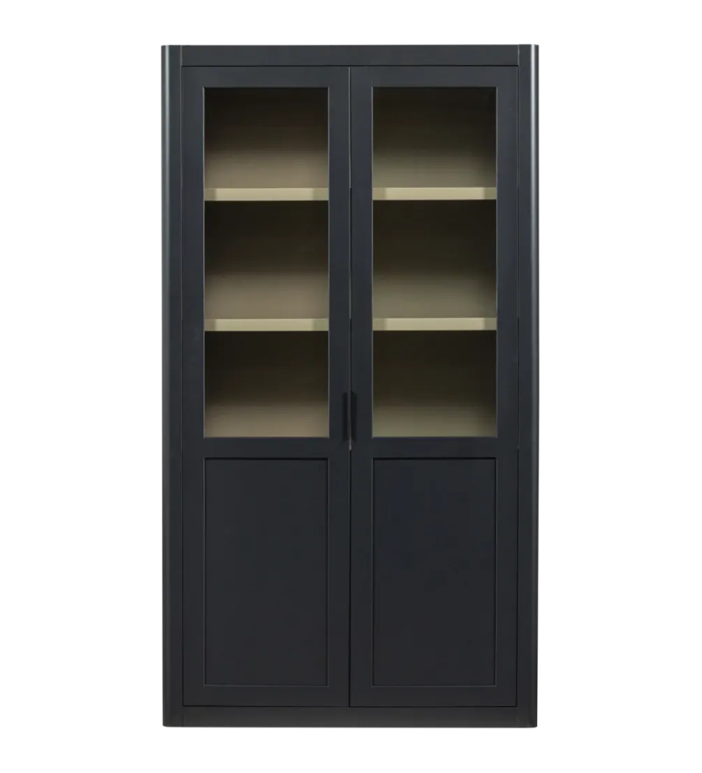 Regał GUNNAR 217 cm drewno sosny czarny mat