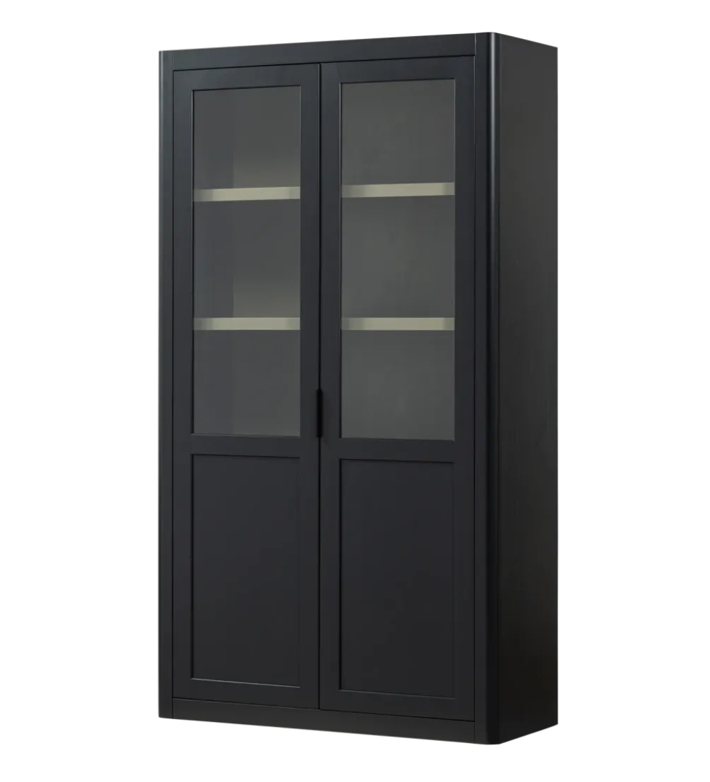 Regał GUNNAR 217 cm drewno sosny czarny mat