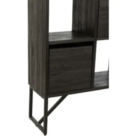 Regał HERTAB 158 cm drewno teak czarny