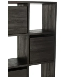 Regał HERTAB 158 cm drewno teak czarny