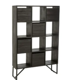 Regał HERTAB 158 cm drewno teak czarny