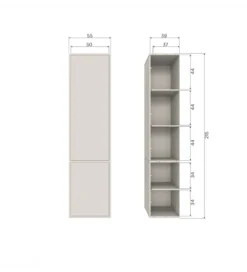 Regał MEGGY 55 cm drewno sosny szary