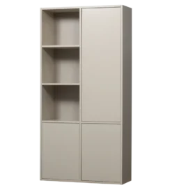 Regał MEGGY 108 cm drewno sosny szary prawostronny