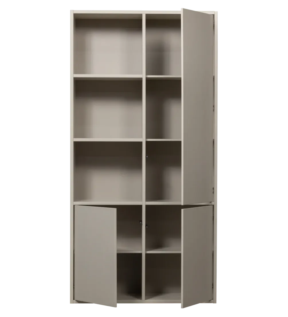 Regał MEGGY 108 cm drewno sosny szary prawostronny