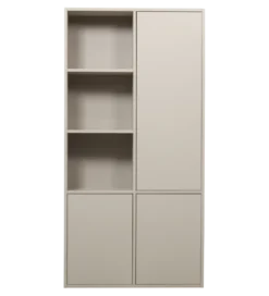 Regał MEGGY 108 cm drewno sosny szary prawostronny