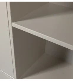 Regał MEGGY 108 cm drewno sosny szary prawostronny