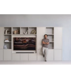 Regał MEGGY 108 cm drewno sosny szary lewostronny