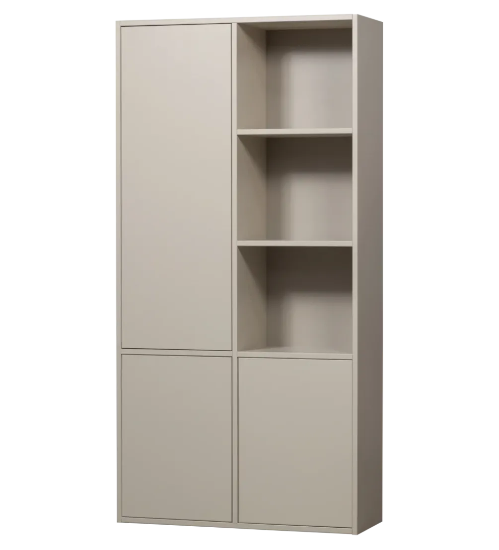 Regał MEGGY 108 cm drewno sosny szary lewostronny