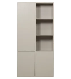 Regał MEGGY 108 cm drewno sosny szary lewostronny